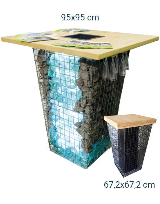 Fimurex Gabions - Mange debout original – Table haute mange debout – Bar mange debout